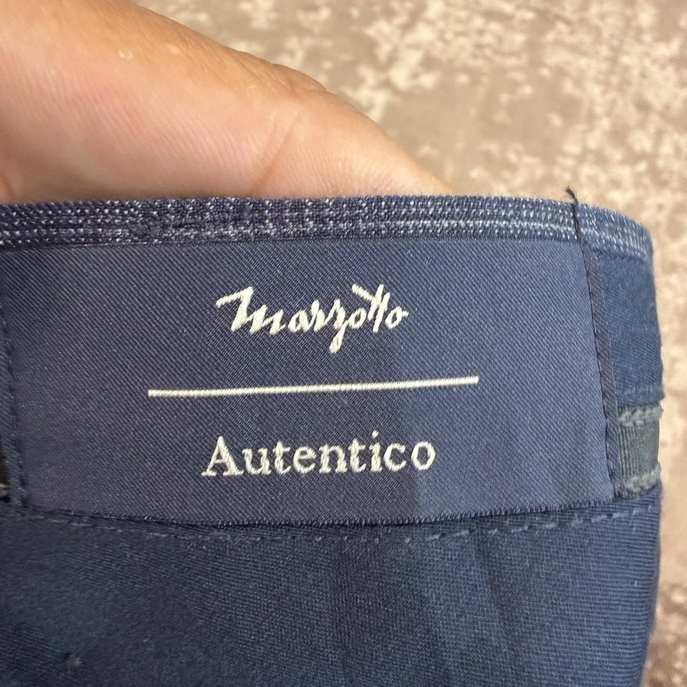 Banana Reublic Pants Mens 32x32 Blue Slim Fit Marzotto Wool Glen Plaid Check